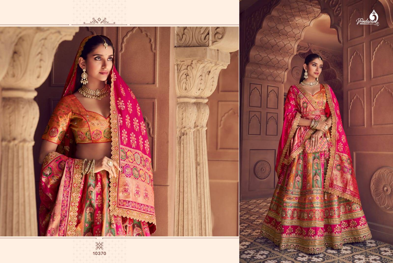 VRINDAVAN VOLUME 6 9 By VRINDAVAN 10369 SERIES Designer Beautiful Collection Occasional Wear & Party Wear Net Lehengas At Wholesale Price